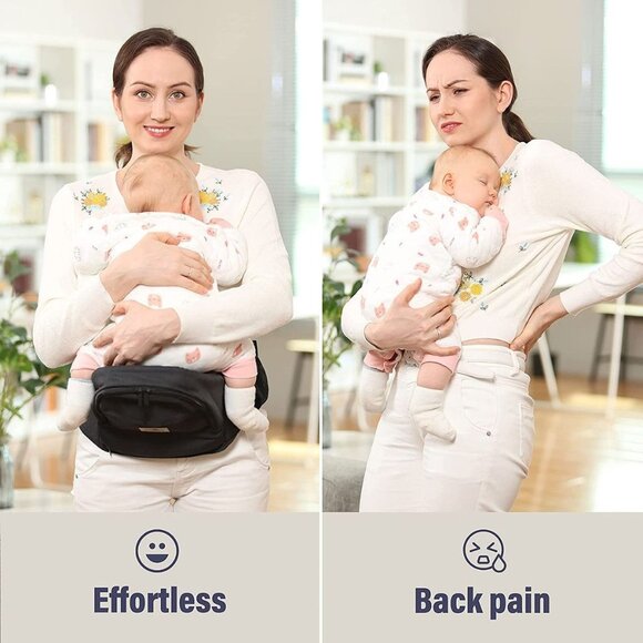 BABY MUST BABY TODDLER SEAT CARRIER MULTI POCKETS ADJUST WAISTBAND ERGONOMIC - Picture 4 of 11